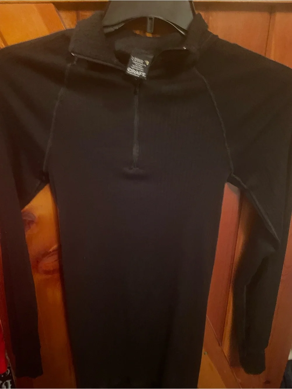 Men’s Craft Layer 1 Base Layer Undershirt Quarter-Zip Black XL Polyester